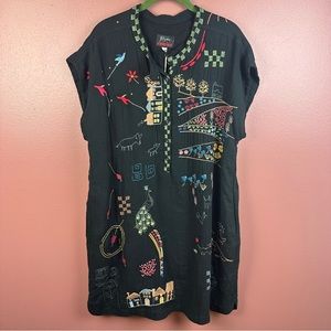 Johnny Was Biya Cartagena Black Embroidered black dress